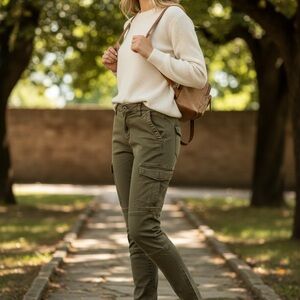 H&M Olive Skinny Cargo